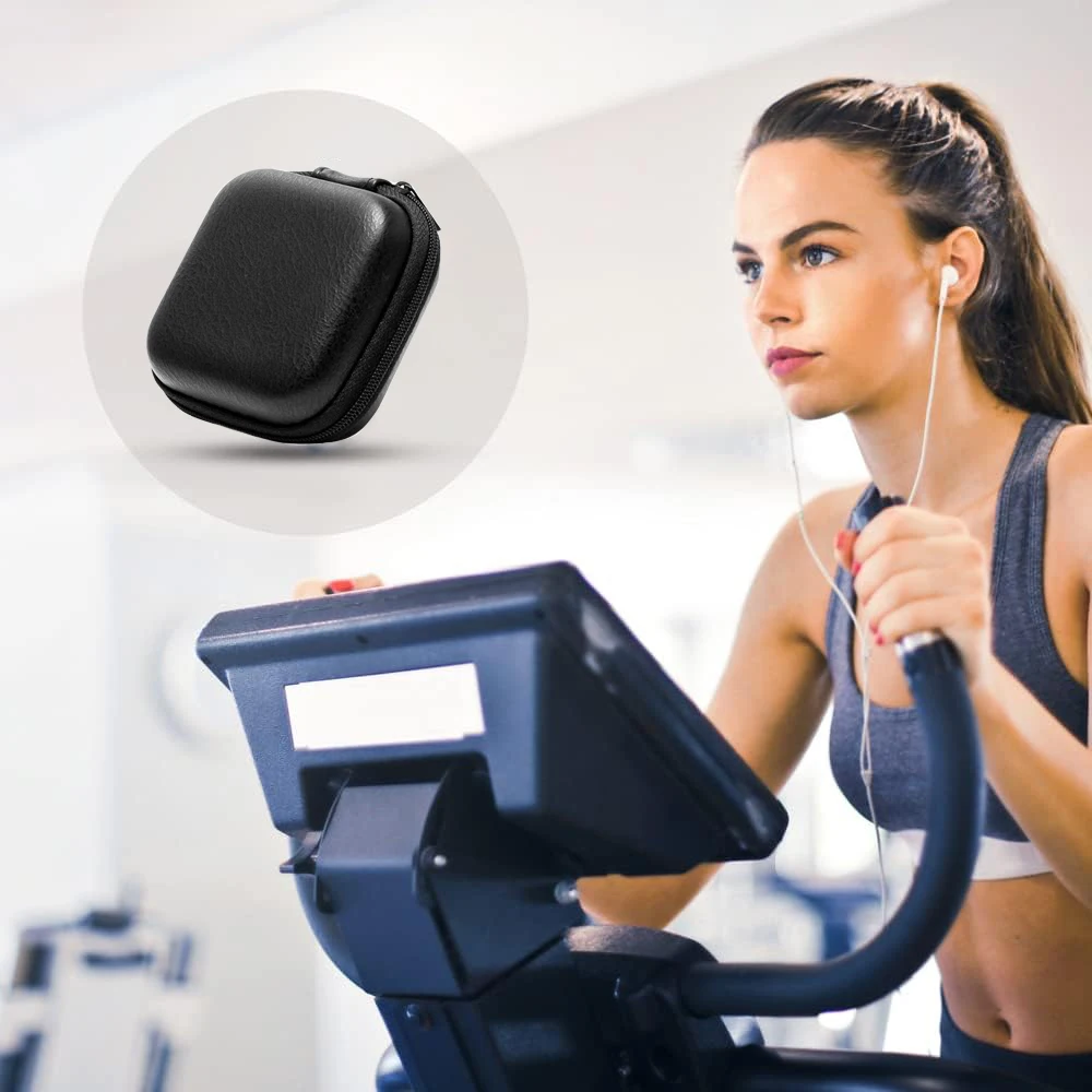Suitable for wireless earphones, portable zipper earphone case, earphone bag, USB data cable storage bag leather earphone bag image 3