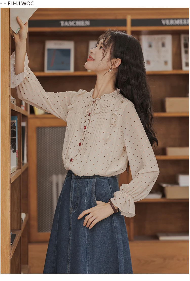 White Lace Ruffles Cute Sweet Tops Blouse New 2025 Spring Women