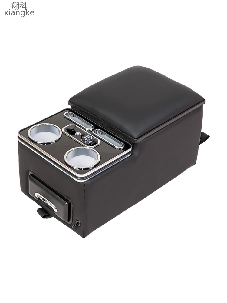 

Center Console 7-Color Mood Lighting Center Console Organizer Rear Armrest Back Bench Seat Storage Box for Car Minivan Van Truck