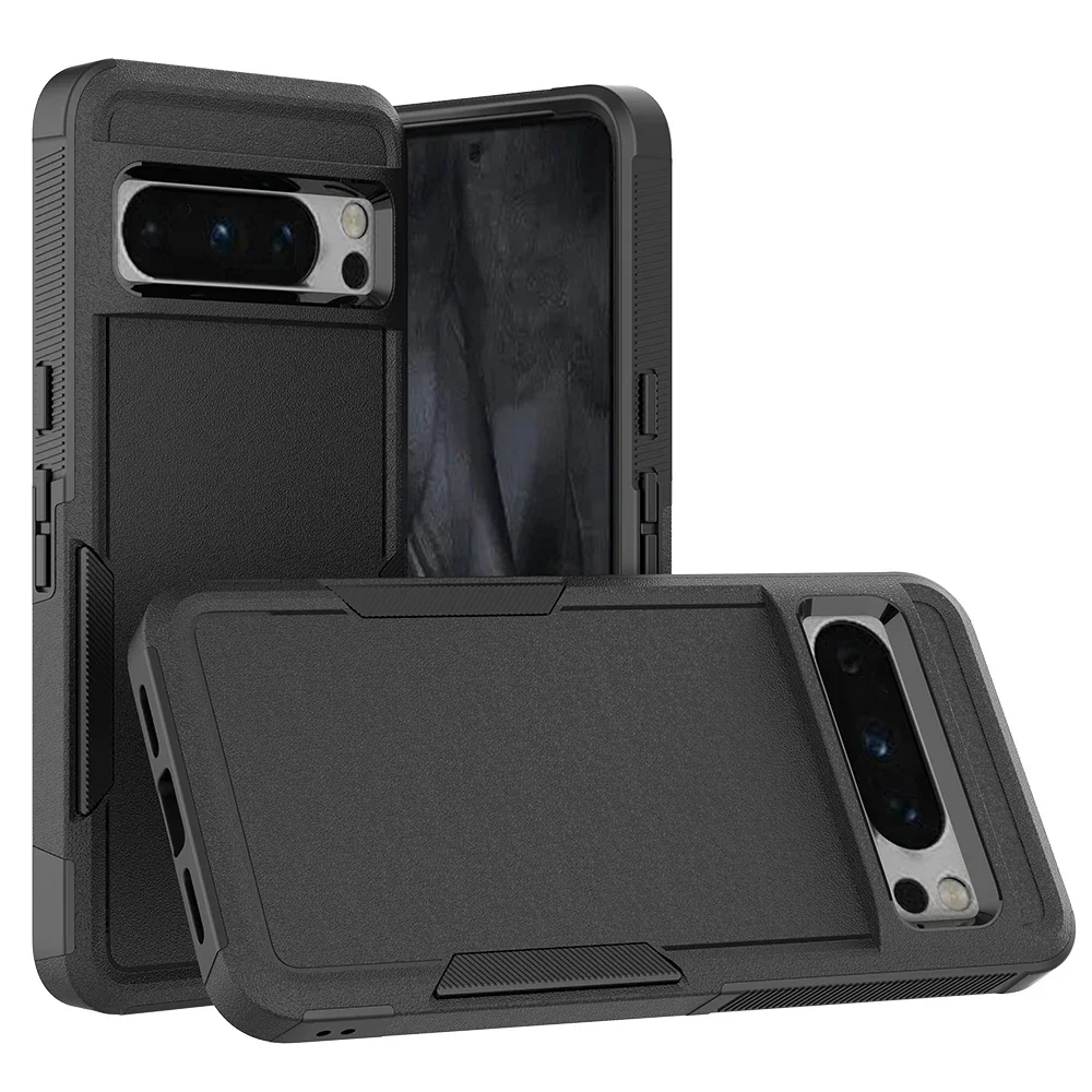 Heavy Duty Rugged Armor Shockproof Phone Case for Google Pixel 9 7 8 Pro XL 9A 6A 7A 8A Soft TPU Frame Hard Plastic Back Cover