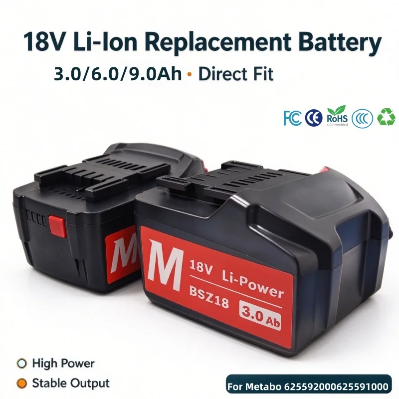 Replacement Li-ion Backup Battery Pack 18V 3.0Ah-9.0Ah Rechargeable Cordless Tool Battery Compatible with 625592000 625591000