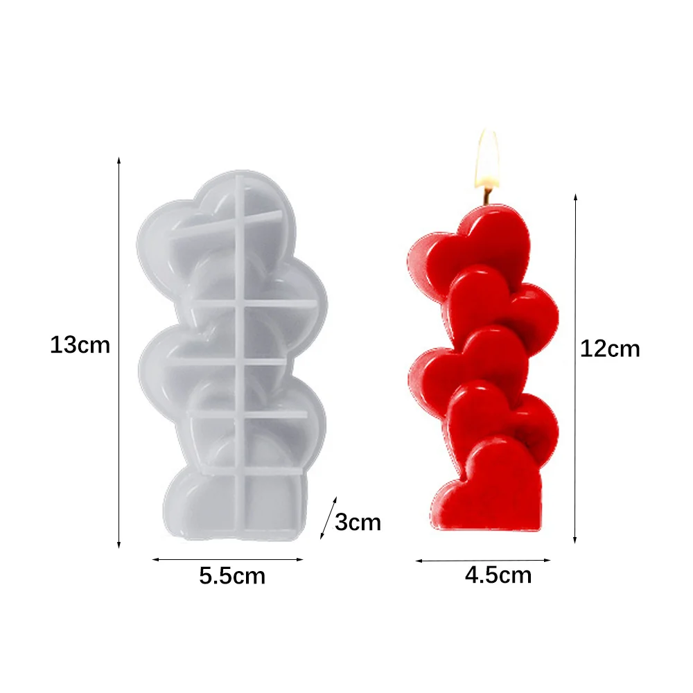 Flower Love Plants Candle Silicone Mold Home Ornaments Soap Resin Plaster Valentine\'s Day for Candle Making Tools Chocolate Gift
