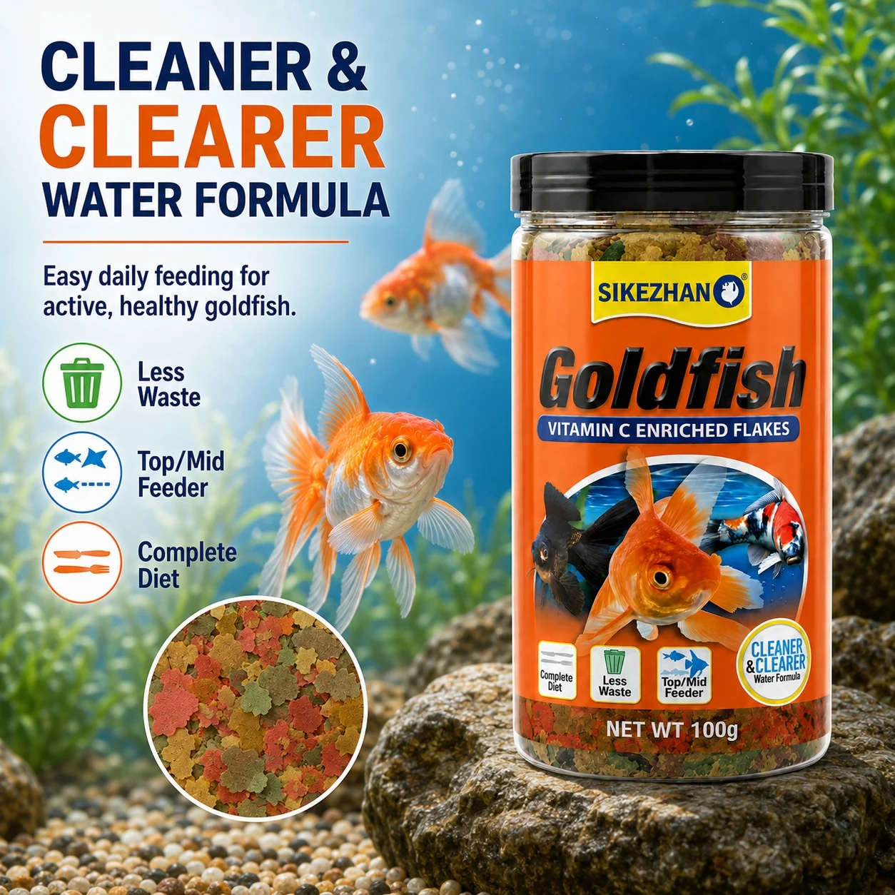 SIKEZHAN Fiocchi per Pesci Ros - Aquarium Fish Vitamin recensione e prezzo