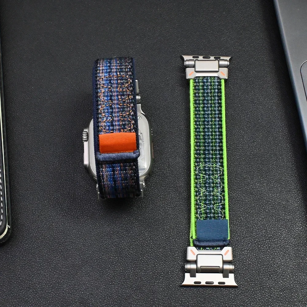 Trilha loop pulseira de náilon para apple watch ultra 1 2 49mm série 10 9 8 7 46mm 45mm masculino esporte banda para iwatch 6 5 4 se 44mm pulseira