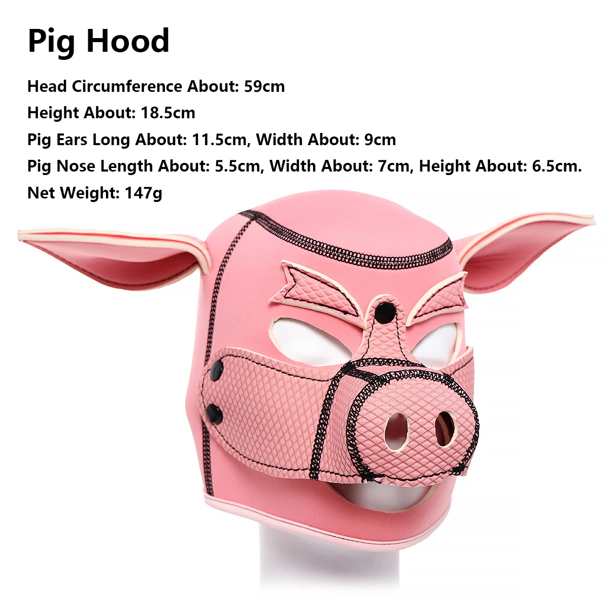 New Party Pig Masks Play Pink Pig Hood Mask BDSM Bondage Soft Padded Pig Slave Role Play Cosplay Sex Toys For Couples Men Gay