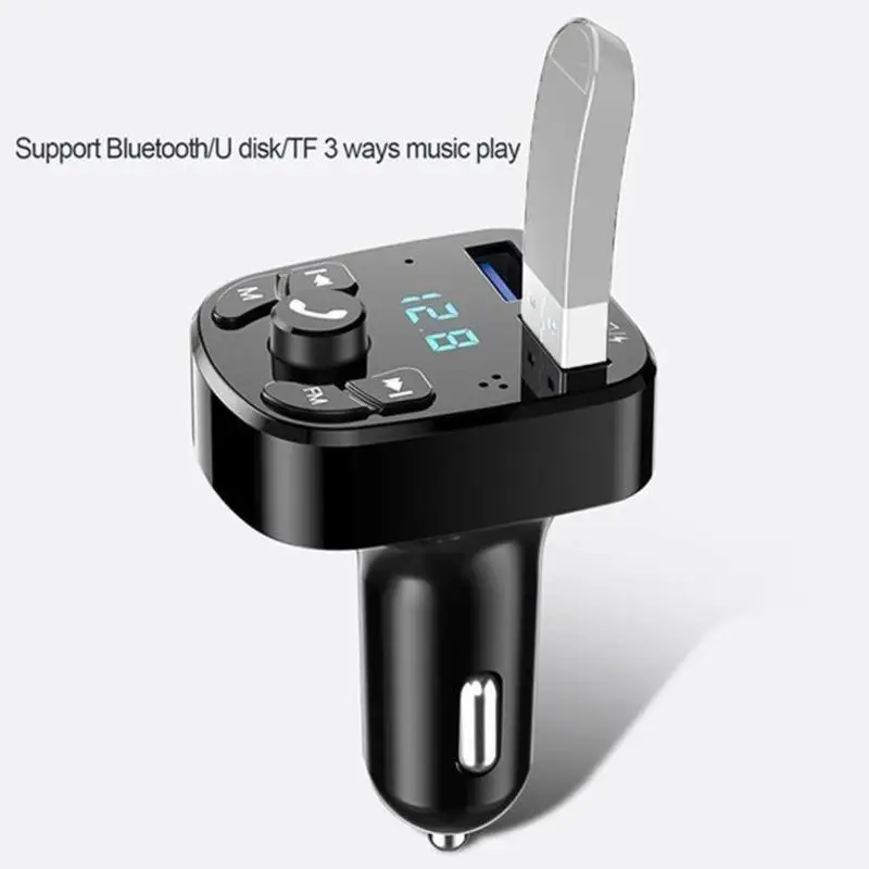 Car Bluetooth 5.0 Music Player FM Transmitter Dual USB Port Car Charger MP3 Receiver 3.1A Fast Charger Audio Recciever