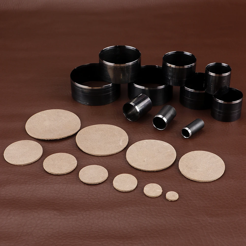 Conjunto de 10 Peças de Molde Circular para Perfuração de Couro, Kit de Corte de Couro DIY, Matriz de Corte de Couro em Aço para Artesanato DIY