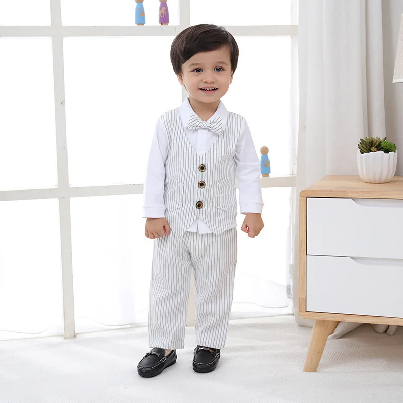 Boys Blouse +Pants Kids Suits 2PCS/Set Cotton 2024 Formal Spring Autumn Cotton Toddler Tracksuit Christmas Gift Children Clothin