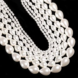 Waterdrop Shaped Imitation Pearls Fashion White Glass Loose Beads For Jewelry Making DIY earring Bracelets Accessories Supplies