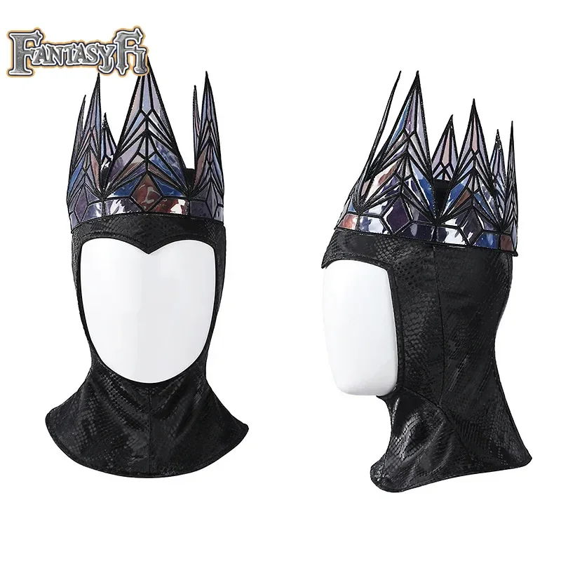 Women's Snow White Evil Queen Cosplay Costume Fantasy Black Long Dress Crown Halloween Carnival Suit Gift