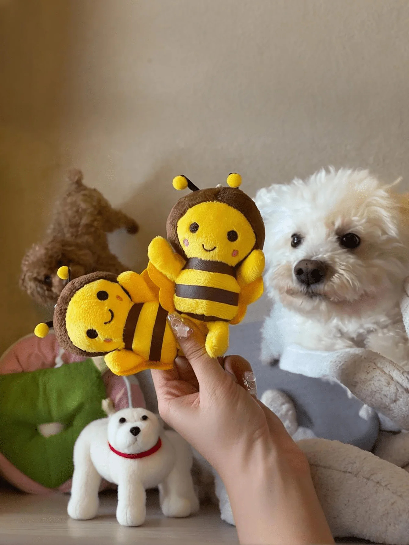 2 Packungen Welpen-Kauspielzeug – niedliche Bienenform, geeignet für Welpen und kleine Hunde, für Zahnwachstum, Zahnreinigung, Linderung von Zahnbeschwerden