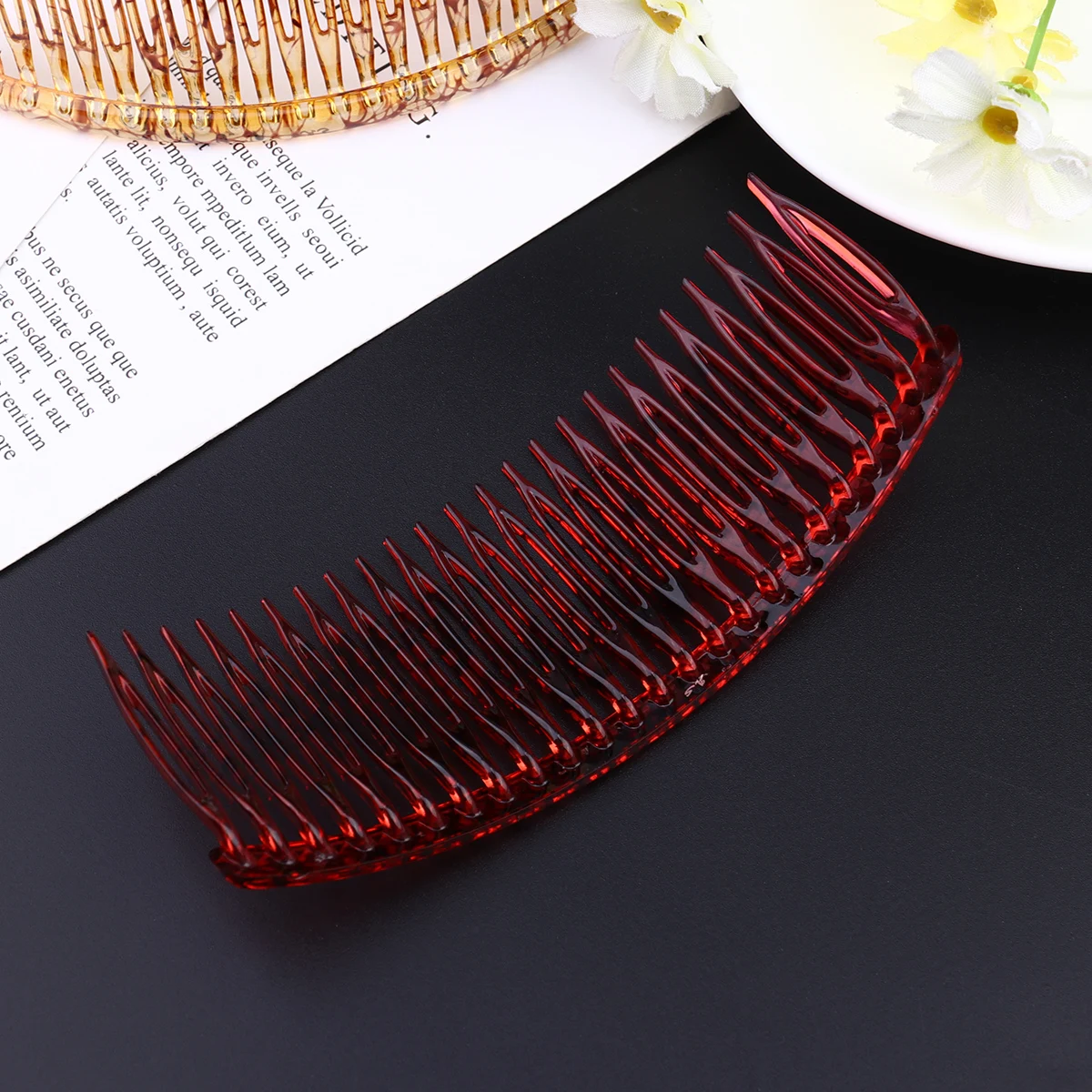 

4Pcs Pc and Resin Teeth Hair Combs Non-Slip Hair Accessories for Wedding Veils DIY Headdresses Jewelry Making Supply