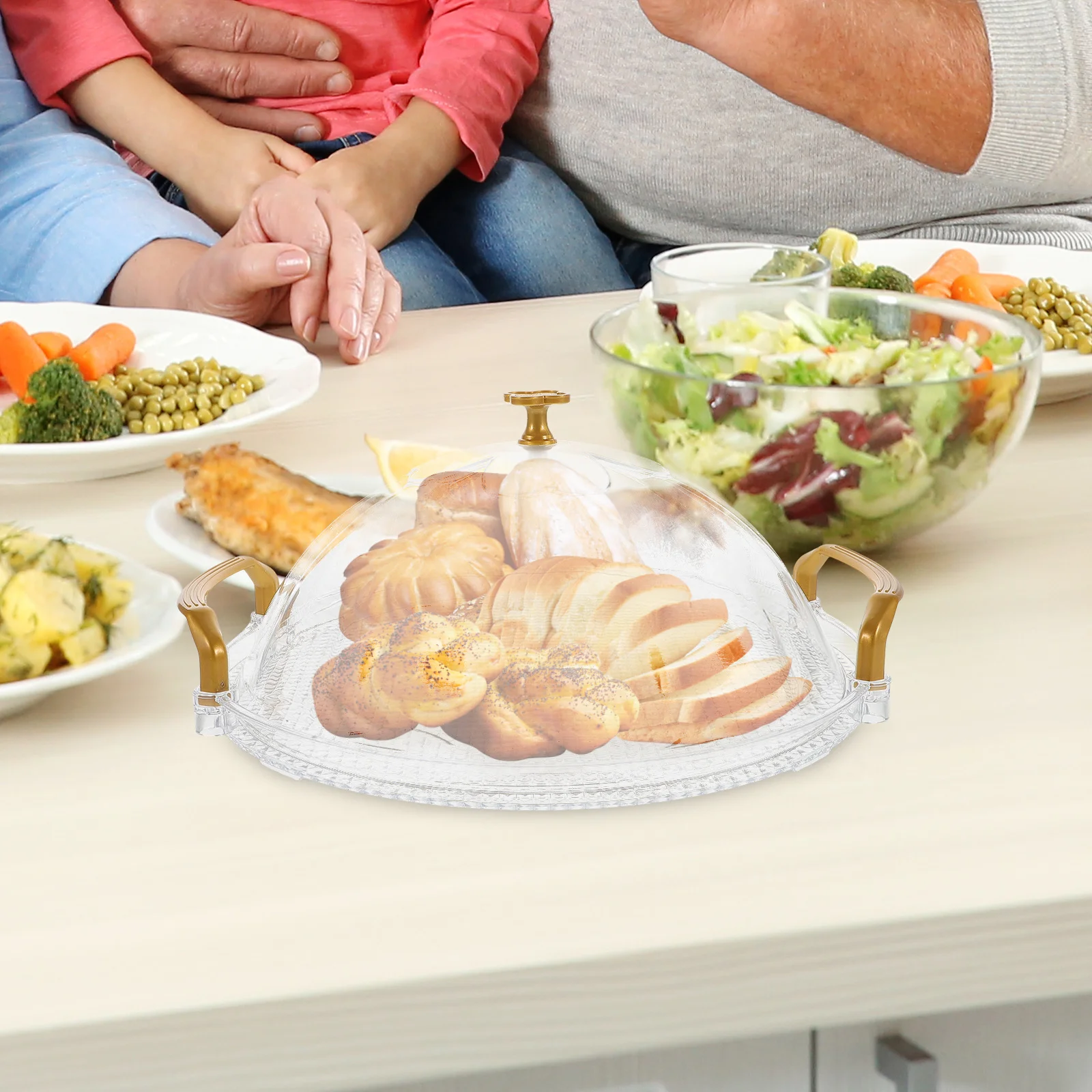 

1pcs Plastic Tea Tray Round Multifunctional Serving Platter For Coffee Table Fruit Dessert Snack Organizer Decorative Food Tray