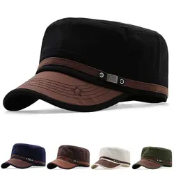 Men Unisex Army Hat Baseball Cap Cotton Cadet Hat Military  Breathable Combat Fishing Flat Adjustable Cap