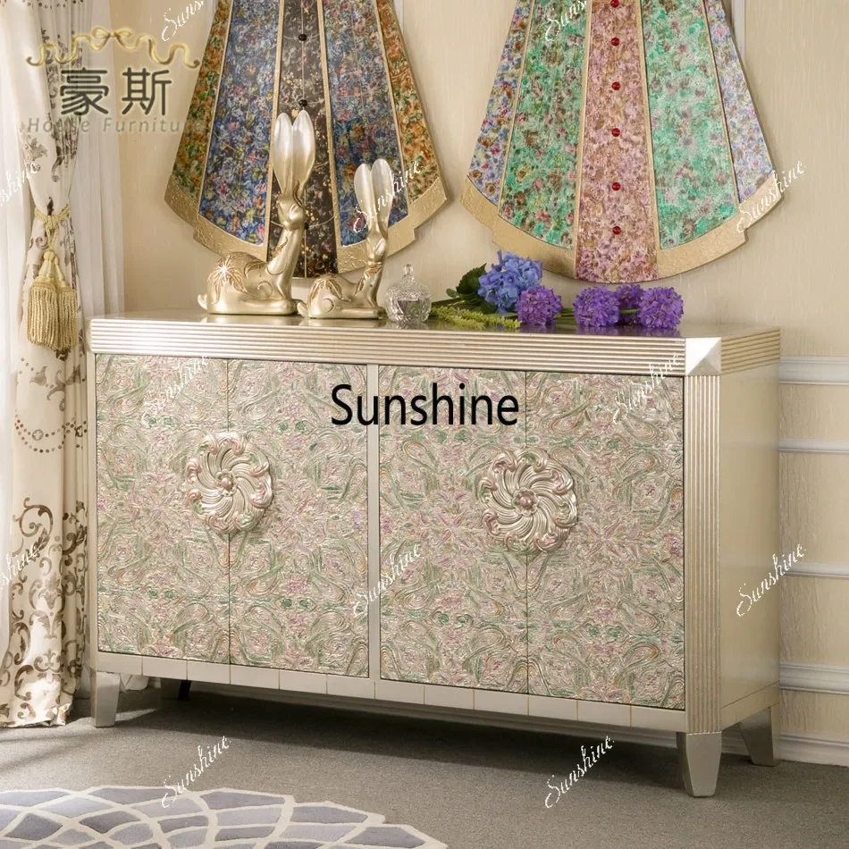 Light luxury high-end shoe cabinet Neoclassical large-capacity foyer cabinet Entrance shoe cabinetTJ