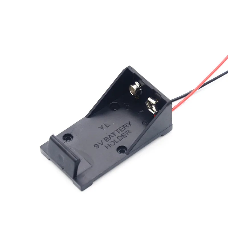 2/5/10PCS 9V Battery Cartridge With Lid Switch Wire Square Single Cell Battery Holder 6f22 Battery Slot 1 Cell E4