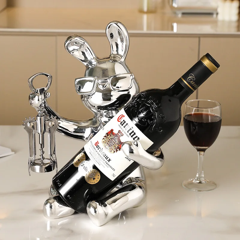 Handcrafted Artistic Resin Wine Rack - Luxury Living Room Decor with Sturdy Construction Gift Ready Packaging