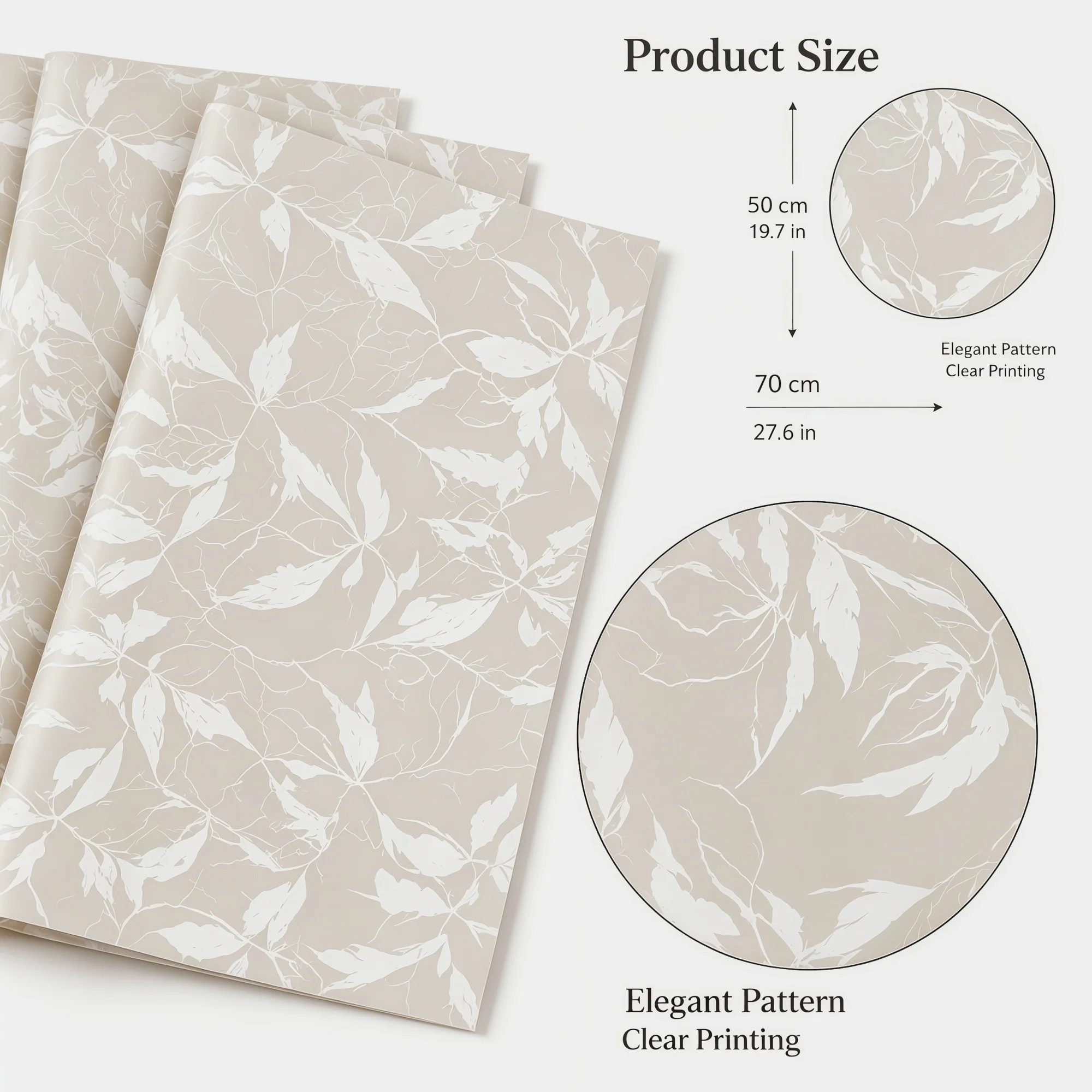 2Pcs Luxury Beige Leaf Wrapping Paper 50×70cm Elegant Gift Wrap for Christmas Birthday Anniversary DIY Packaging