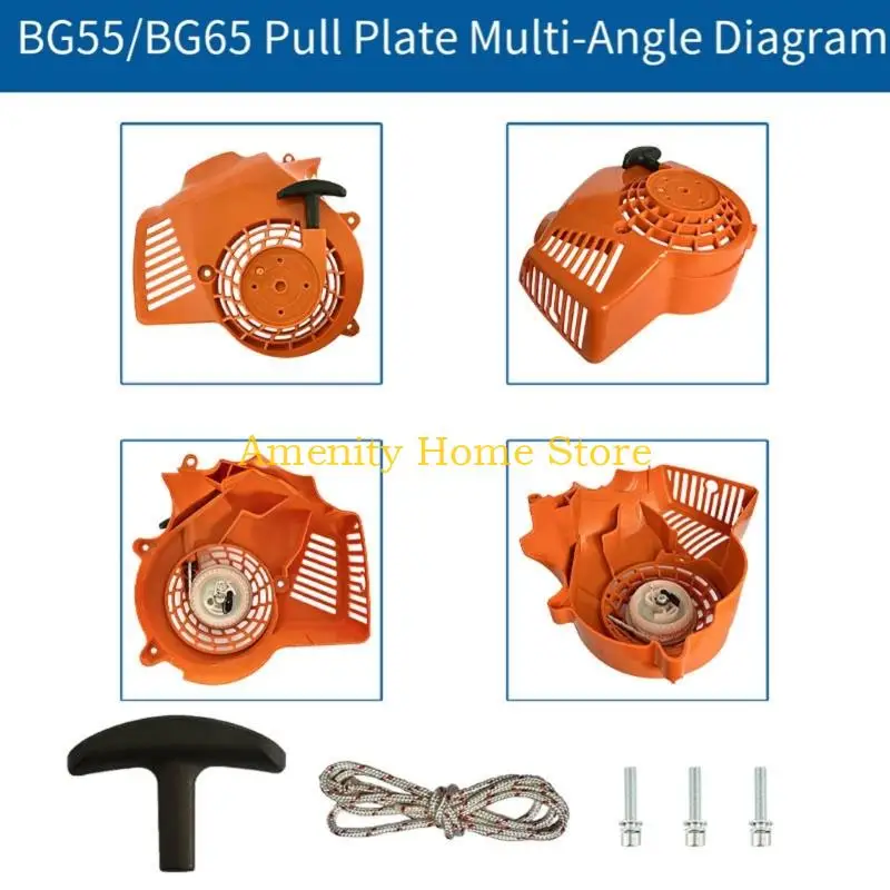 F26C ABS Spring Starter Including Fasteners And Draw Cord Grip For Lawn Blower System