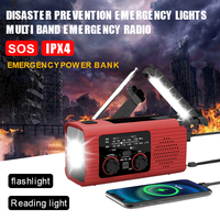 Multifunctional FMAM solar power hand cranked charging light bulb cell phone emergency radio lighting disaster prevention radio