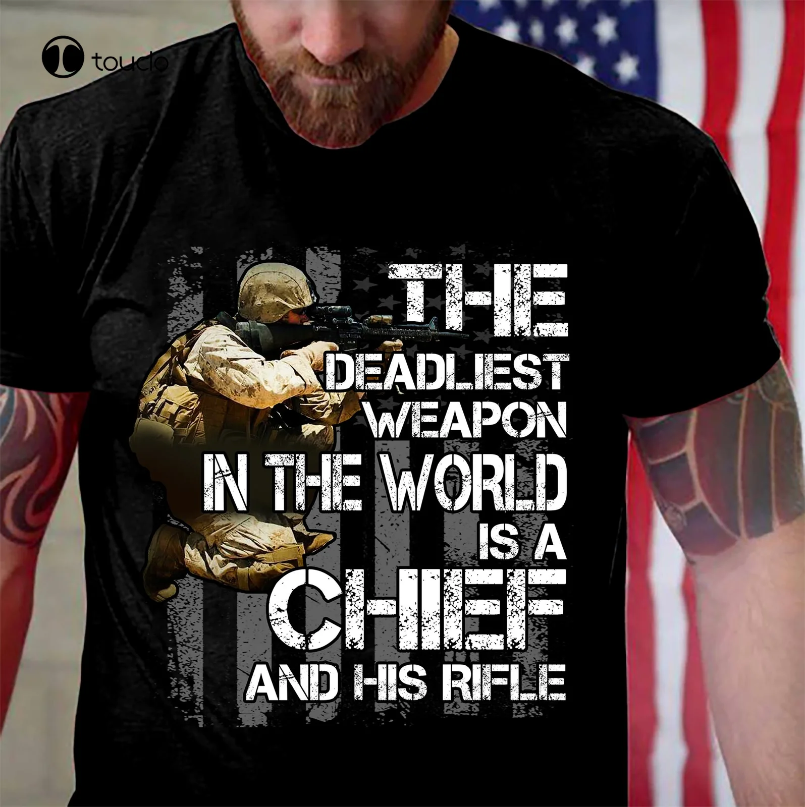 Veteran T-Shirt The Deadliest-Weapon Vintage Soldier Us Flag Unisex Tee Gift kindergarten teacher shirts