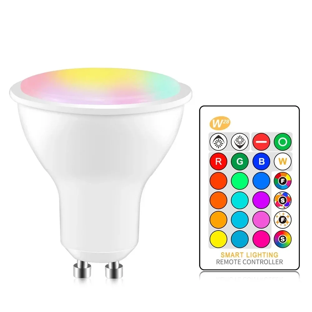 Ampoules LED RGB GU10, AC 85-265V, 8W, 1/2/4/8 Pièces, Éclairage Décoratif de Vacances, Lumière à Intensité Réglable, Télécommande IR, Type de Lentille, Lumière Intelligente