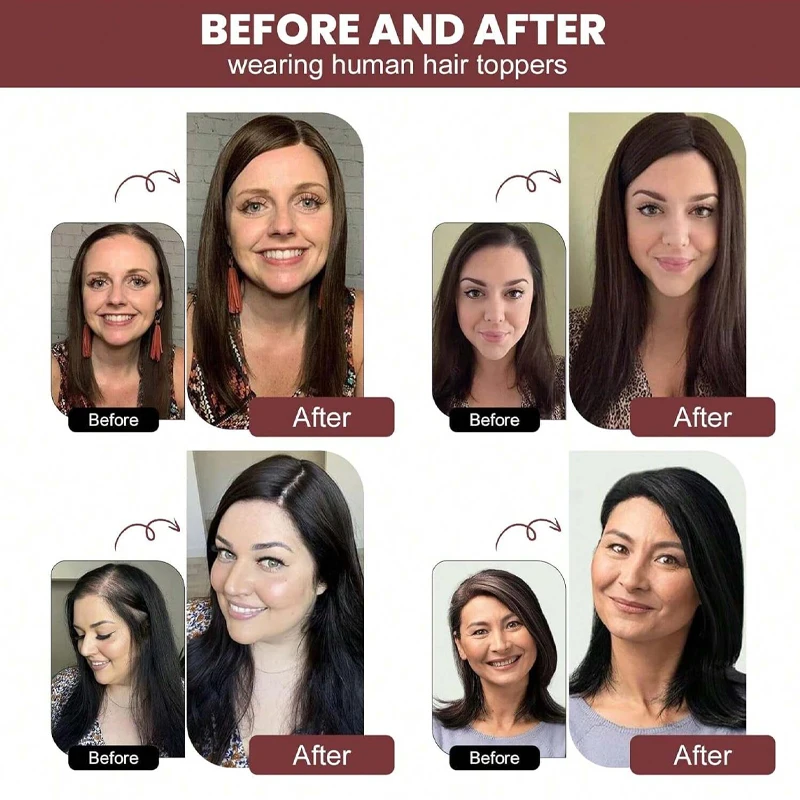 100% Klip Rambut Manusia Dalam Satu Potong Ekstensi Rambut Wig Atas Potongan Wig Renda Dasar Sutra Buatan Tangan Penuh Dasar Atas Kulit Kepala Alami Wanita