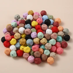 10Pcs 15mm Colorful Round Irregular Silicone Bead Nursing Teether Beads For Jewelry Making DIY Necklace Pacifier Chain Accessory