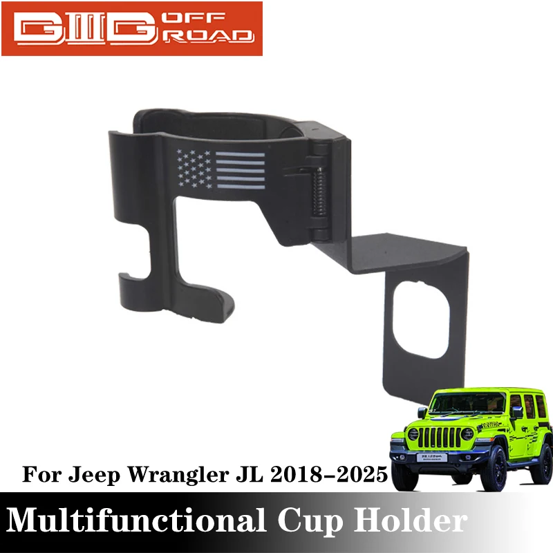 

Interior Accessories Car Phone Holder for Jeep Wrangler JL JT 2018-2026 Multifunction Cup Holder Car Bracket for Wrangler JL JT