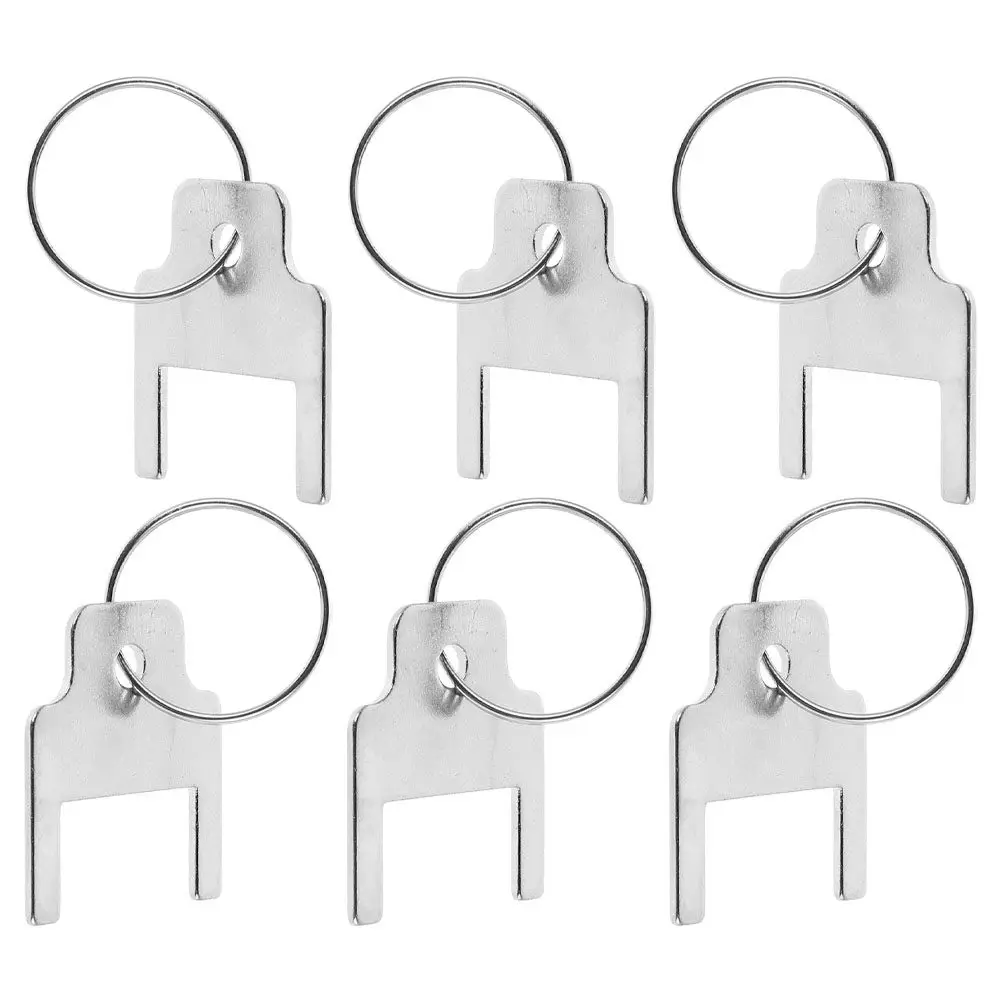 

6Pcs Paper Towel Dispenser Keys Stainless Steel Metal Tissue Key Rings for Toilet Paper Dispenser Replacement Public Facilities