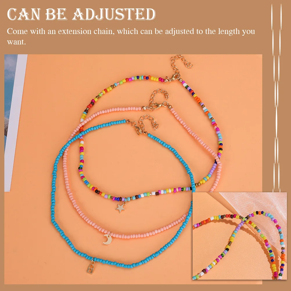 

3 Pcs Children's Necklace Jeweler Beaded Necklaces for Kids Decorations Jewelries Parties Ornaments Simple Women's