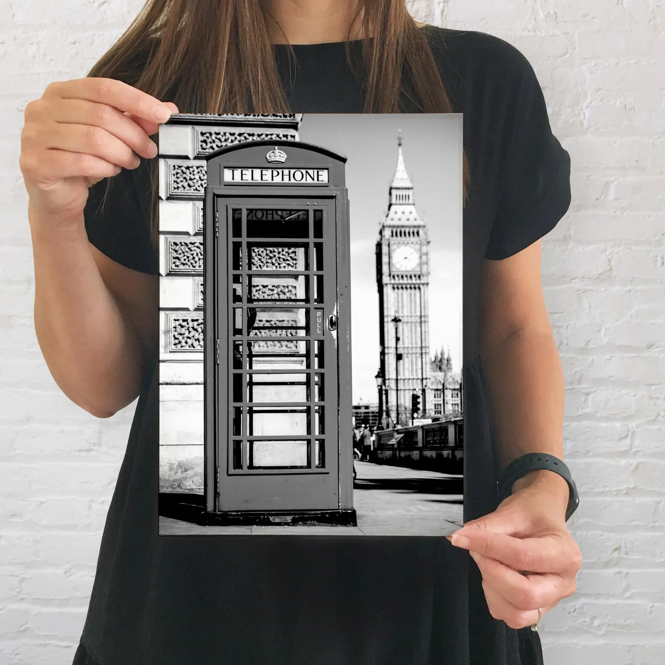 A set of 6 black and white prints of London Big Ben Battersea and Tower Bridge canvas print art posters for modern home décor