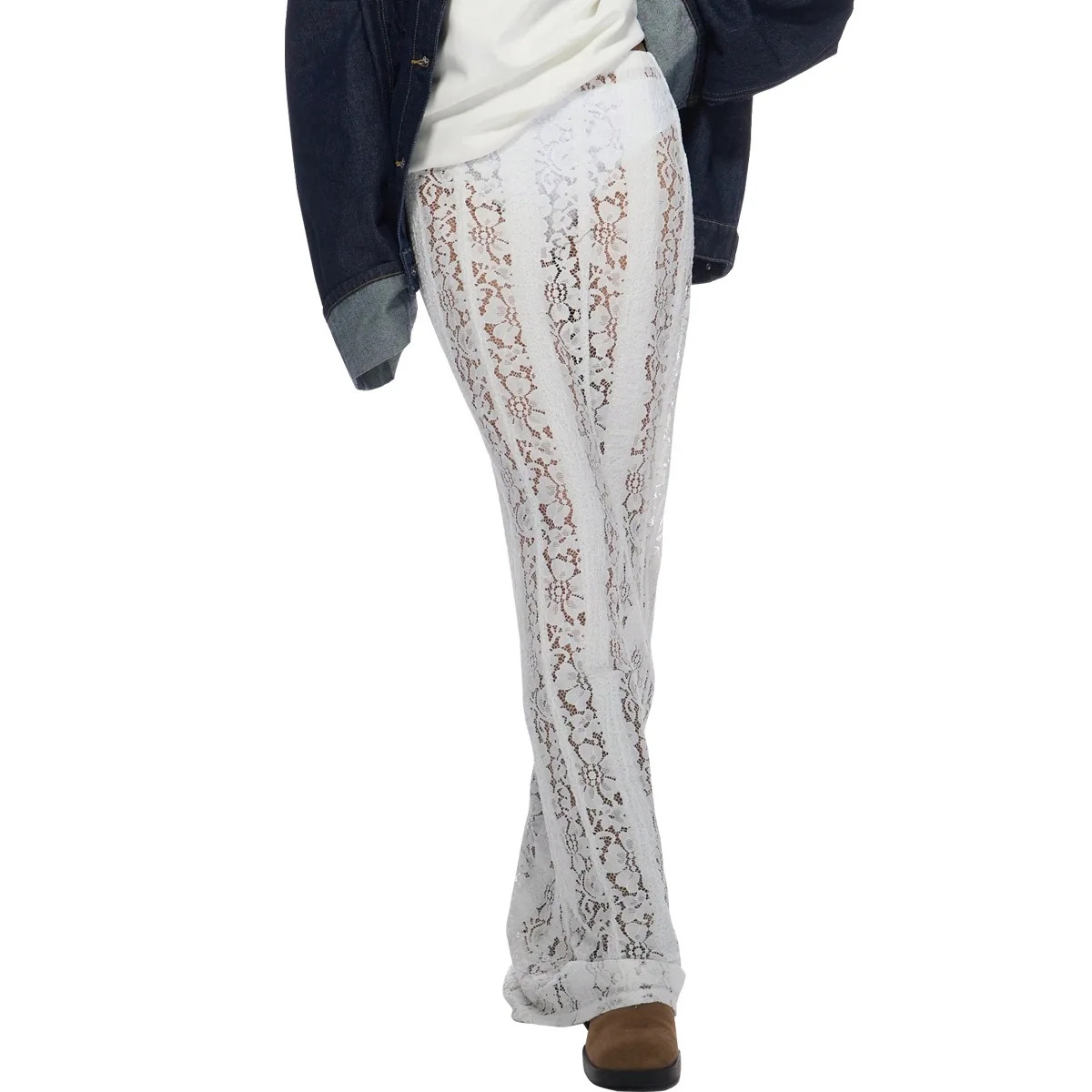 Cross-border special for hot-selling models 2025 autumn new products sexy perspective lace European  skirt women cw95461