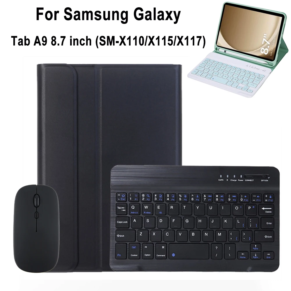 For Samsung Galaxy Tab A9 8.7 Inch Case, Keyboard Case for Galaxy Tab A9 SM-X110 X115 X117