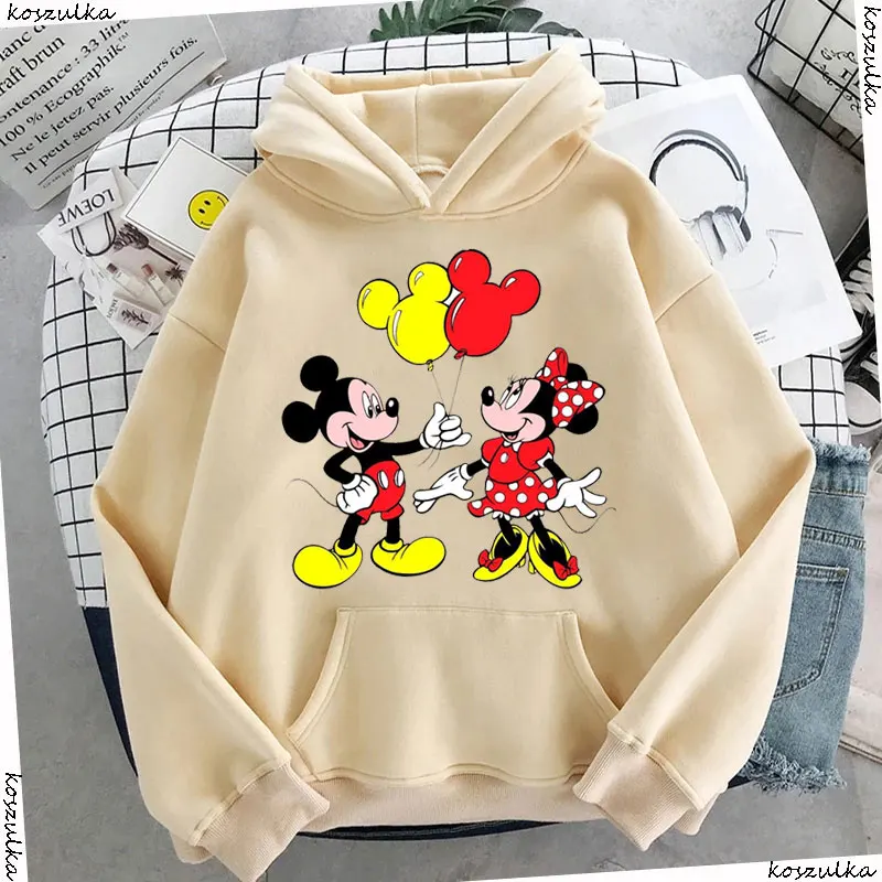 Winter Outerwear Girls Jackets Hoodies Disney Mickey Mouse Brand Hoodies Korean Harajuku Large Size Streetwear Sweatshirt Tops