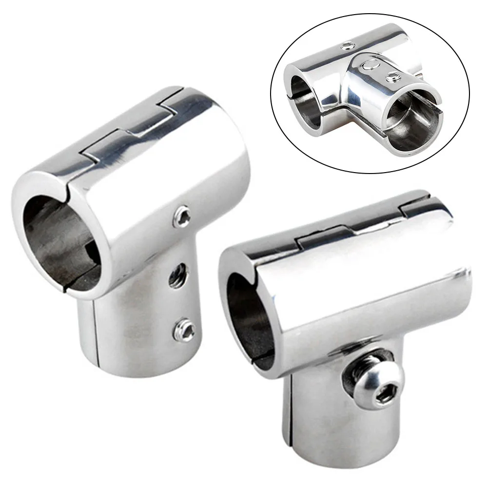 1pc Stainless Steel Marine Handrail 90° Joint Connector Yacht Fasteners 22/25MM Pipe Fitting Rowing Boat Yacht Accessory