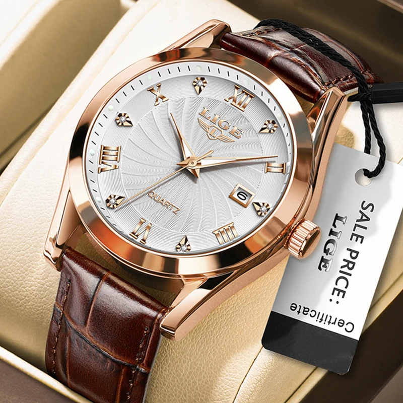 

New Original LIGE Brand Luxury Leather Watch For Men Fashion Business Watch Men Fashion Military Sport Men's Quartz Wristwatches
