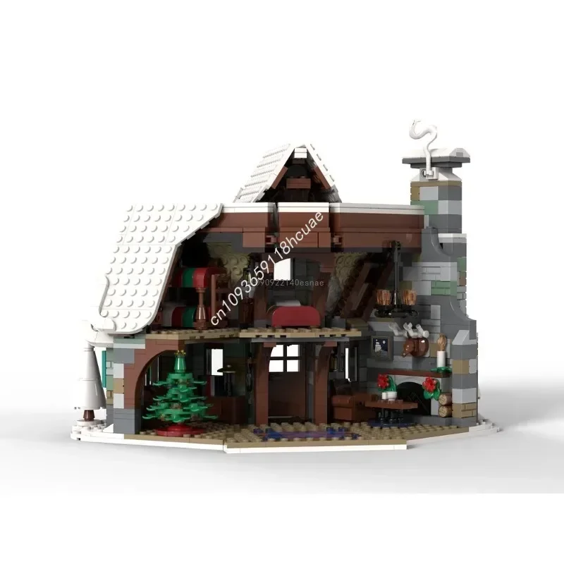 1325Pcs Kreative Winter Dorf Lodge Moc Bausteine Stadt Street View Montieren Ziegel Spielzeug Geschenk für Kinder Bildung Geschenke