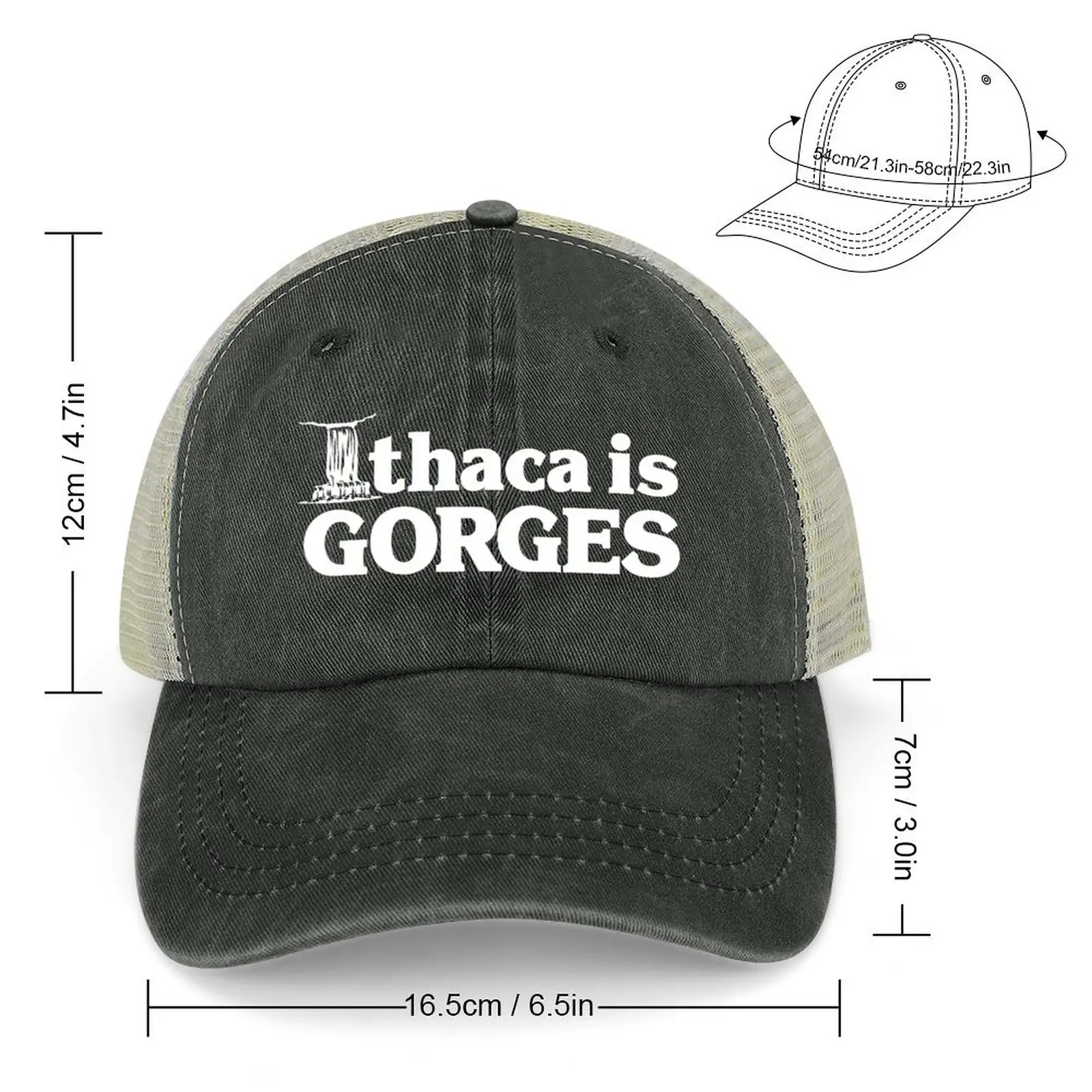 Ithaca is Gorges (classic) - Upstate Ithaca, New York NY College Cowboy Hat Golf Vintage custom Hat Golf Wear Men Women's