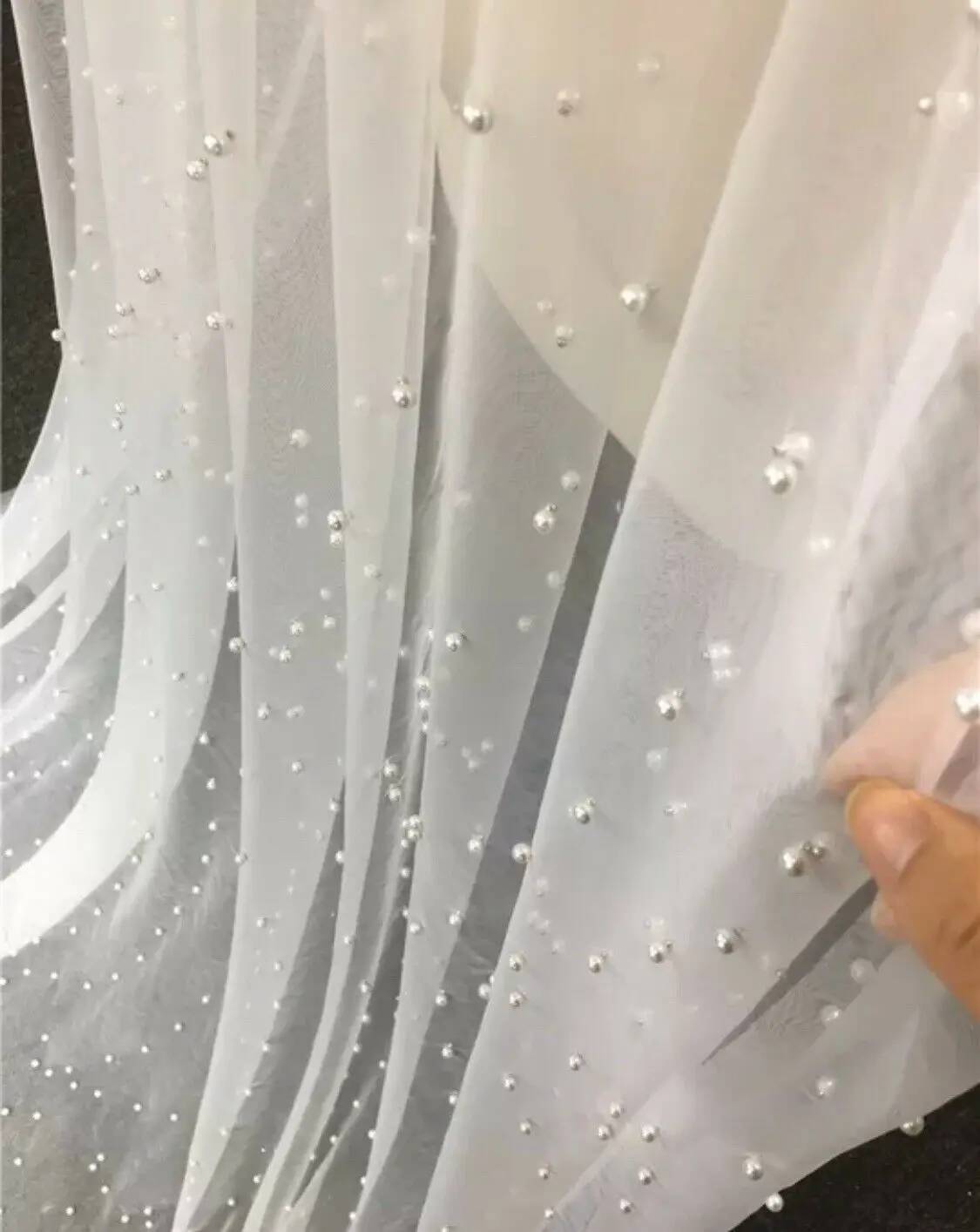 Bridal Pearl White Cathedral 300cm Veil 1 Tier Luxury Soft Tulle Cut Edge & Comb