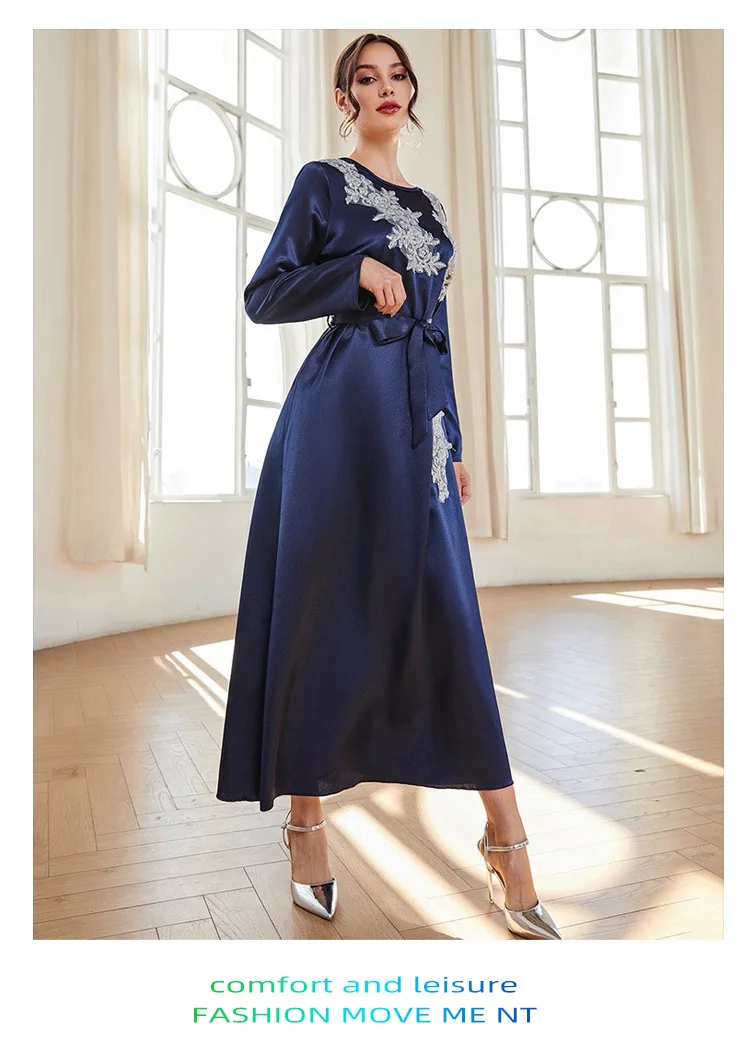 

Caftan Marocain Satin Abaya Dubai Evening Dresses for Women Turkey Islam Muslim Dress Robe De Soiree Femme Vestido Longo Ramadan