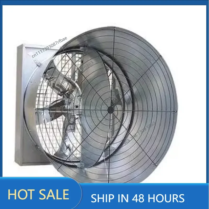 Cone Fan Axial Flow Exhaust Fan Double Door Shutter Wall Mounted Poultry Farm Livestock Greenhouse Ventilation Cooling System
