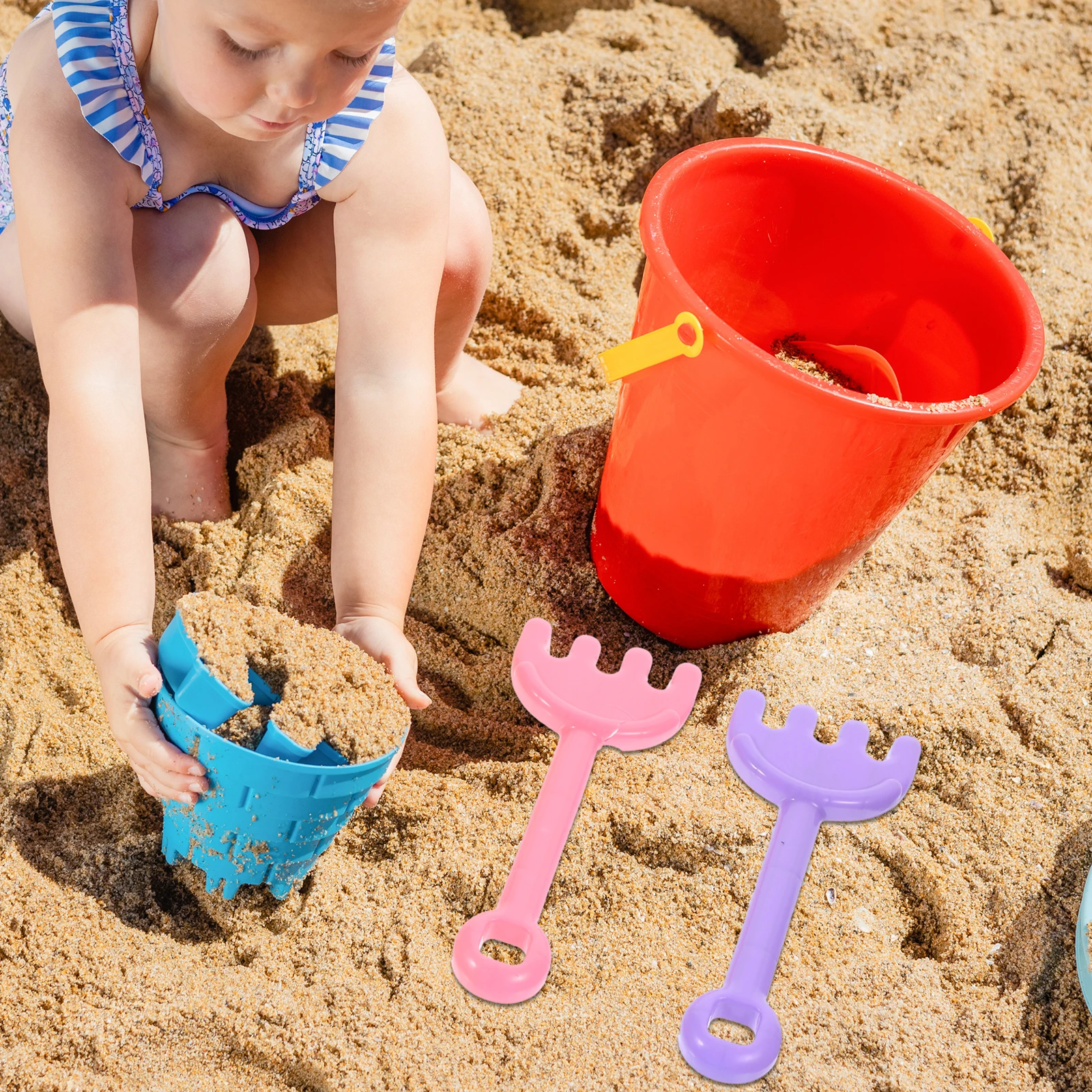 Outils de piscine de sable, pelles en plastique, jouets légers pour enfants, jeu de plage, creuser, jardinage, Design créatif amusant, dur, 8 pièces