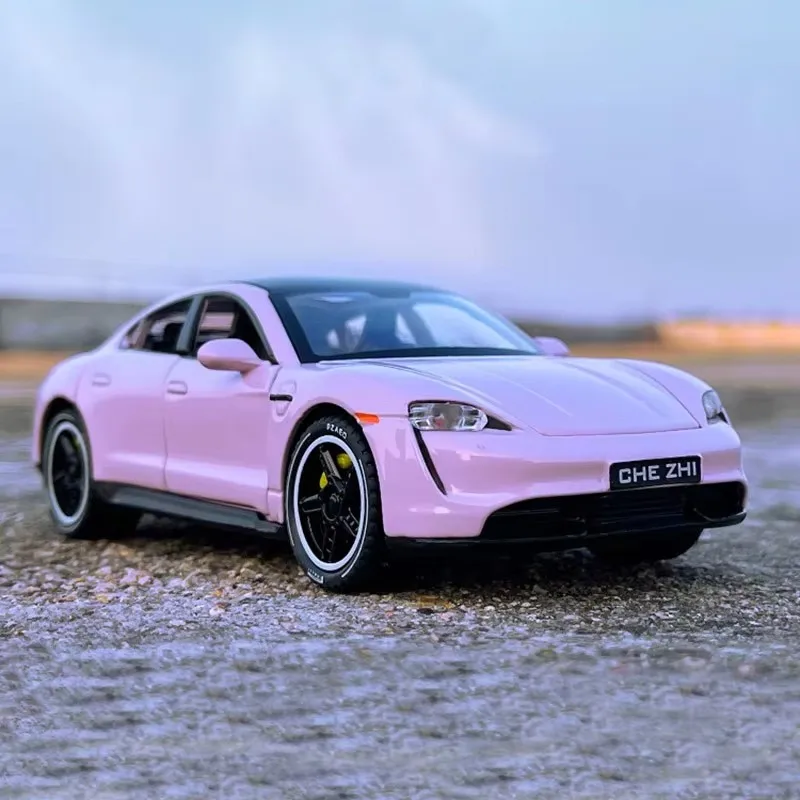 1:32 Diecast Taycan Nieuwe Energie Voertuigen Legering Metalen Auto Model Trek Auto Geluid Licht Voor Kinderen Speelgoed Gift Voertuigen