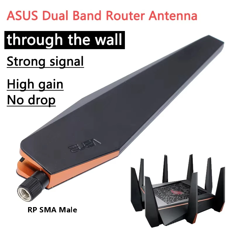 8PCS 2.4G 5.8G Dual Band WIFI Antenna ASUS GT-AC5300 Wireless Router RP-SMA Male Universal Signal Amplifier External Mast Tuner