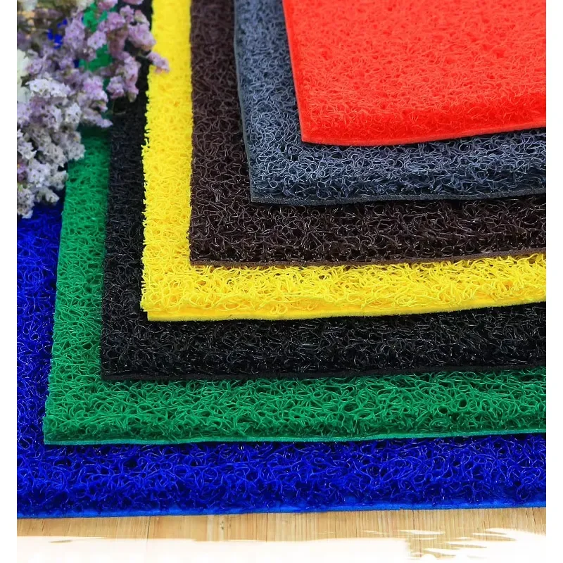 PVC Anti-Slip Spinning Ring Carpet Customizable Logo Hotel Welcome Dust Red Carpet Floor Mat Made China Area Rugs