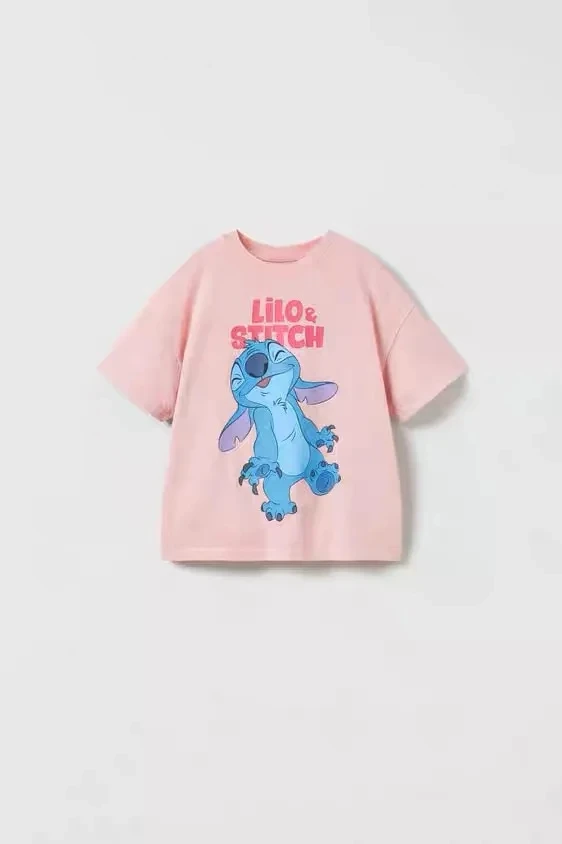 

Disney T-shirt Cartoon Print Short Sleeved Summer Fashion Casual Round Neck Basic Shirt New Cute Children's Pullover