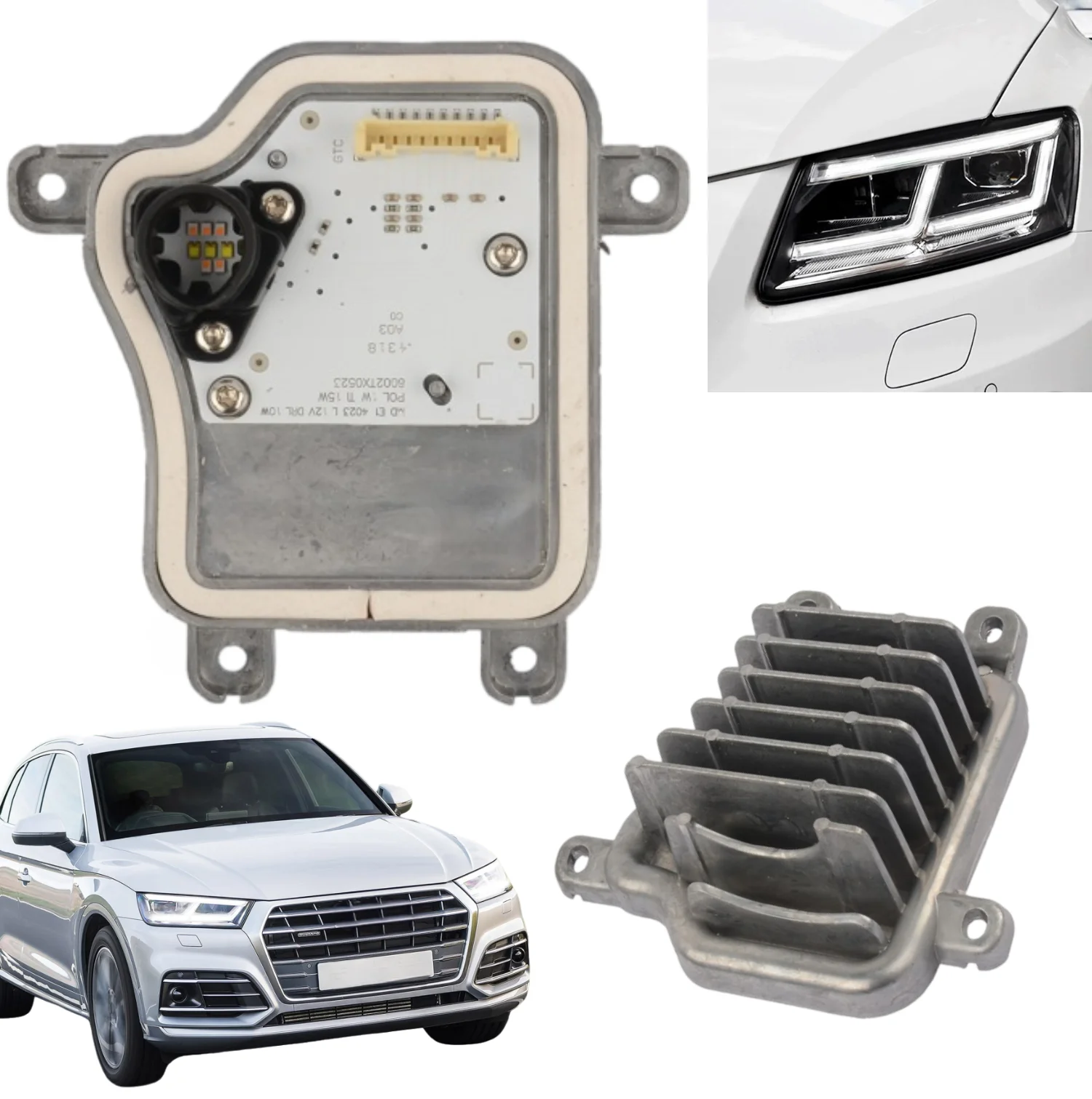 

Q5 80A998473A 80A998474A Автомобильный источник света Модуль DRL Фара Светодиодные угловые глаза Модуль балласта фар для Audi 2018 2019 2020