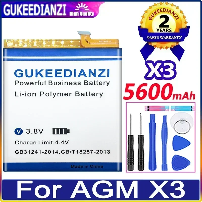 High Capacity Mobile Phone Replacement Batteries 5600mAh For AGM X3 Smartphone Battery + Free Tools