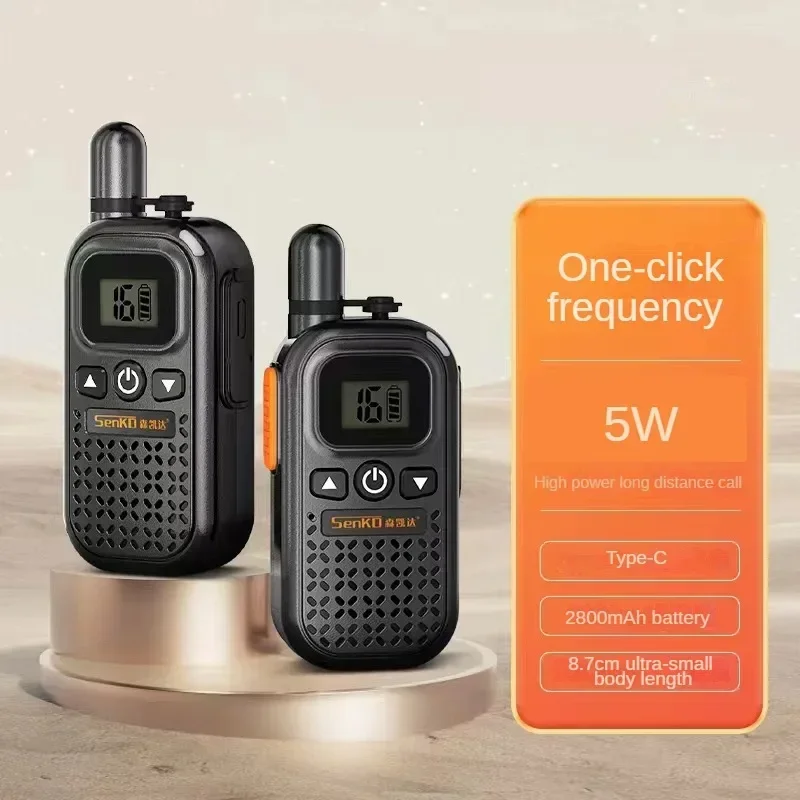 Mini Walkie Talkie USB Plug PuOne Click Frequency Matching Carga tipo C Ultrafino Alta potencia para hoteles y restaurantes